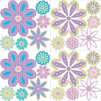 WallPops Patchwork Daisy Blox Decals Set of 2