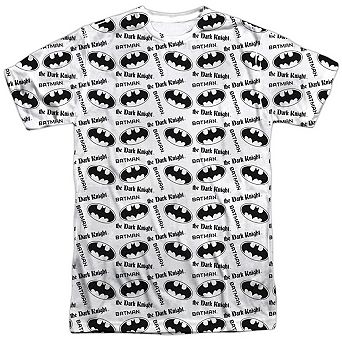 Batman Repeat Dark Knight Short Sleeve Adult 100% Poly Crew T-shirt