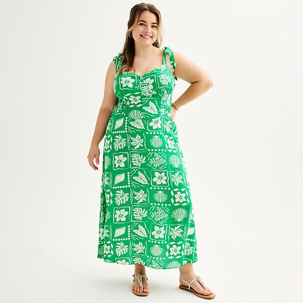 Juniors' Plus Size SO Tie Strap Corset Midi Dress