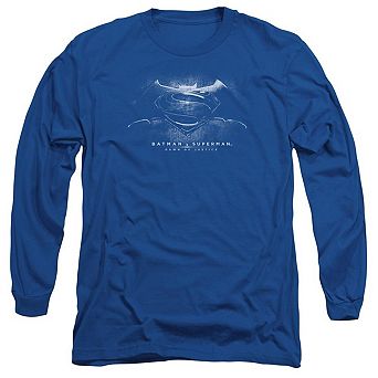 Batman V Superman Bw Logo Long Sleeve Adult T-shirt