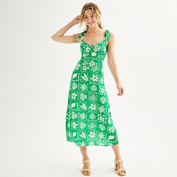 KIDS TIE FRONT MAXI DRESS 12-14 SEAHORSE SONNET