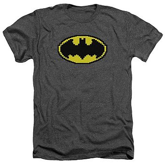 Batman Pixel Symbol Adult Heather T-shirt