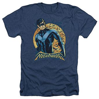 Batman Nightwing Moon Adult Heather T-shirt