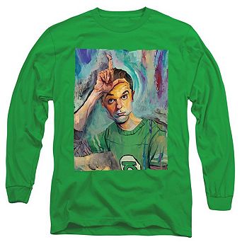 Big Bang Theory Sheldon Painting Long Sleeve Adult T-shirt