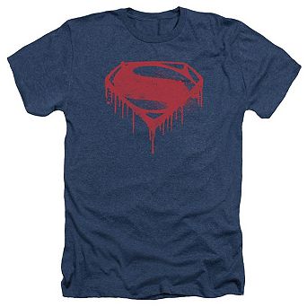 Batman V Superman Splattered Adult Heather T-shirt