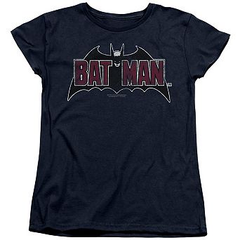 Batman Vintage Bat Logo On Navy Short Sleeve Women´s T-Shirt