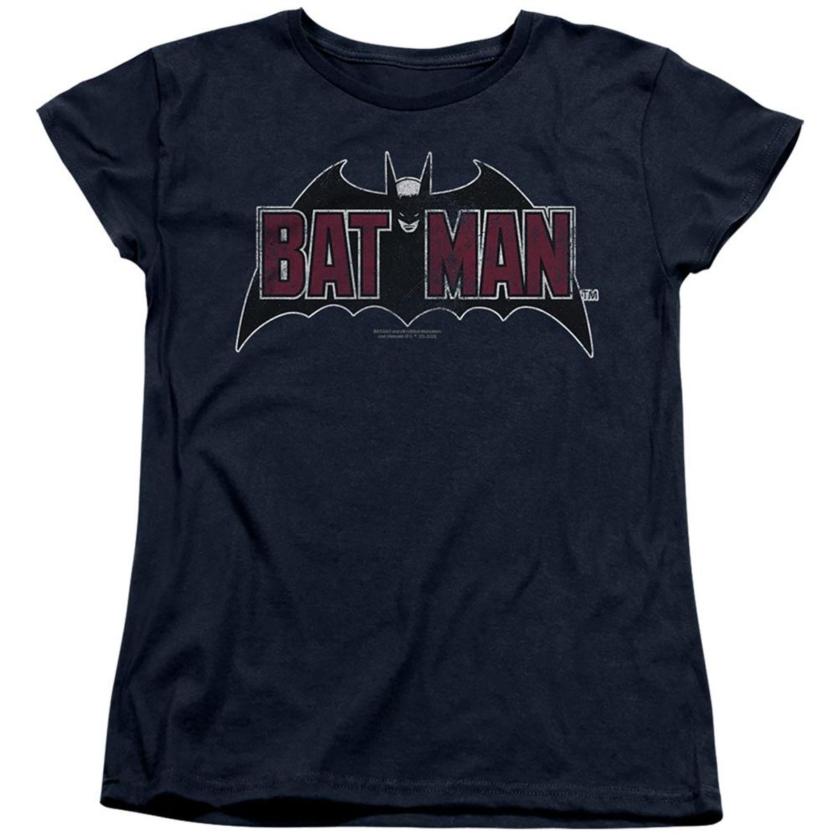 DC Comics Batman Logo Juniors' T-Shirt - Black, Slim Fit, 100% Cotton Graphic Tee
