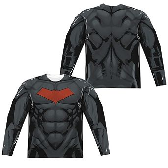 Batman Red Hood Style 2 Long Sleeve Adult Poly Crew T-shirt