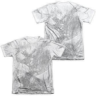 Batman Pencil Batarang Throw Adult 65/35 Poly/cotton Short Sleeve T-shirt