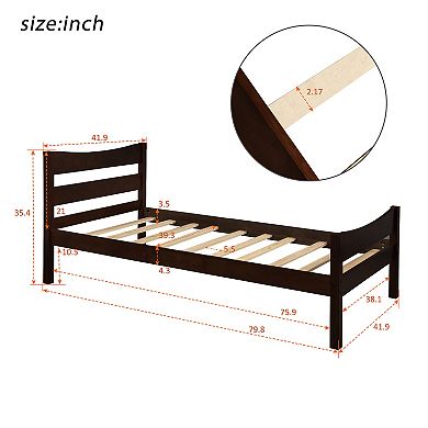 Merax Twin Size Wood Platform Bed