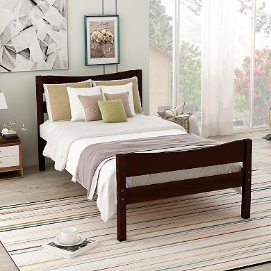 Merax Twin Size Wood Platform Bed