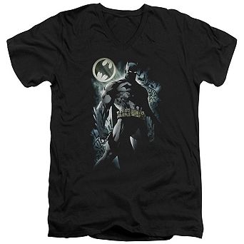 Batman The Knight Short Sleeve Adult V Neck T-shirt