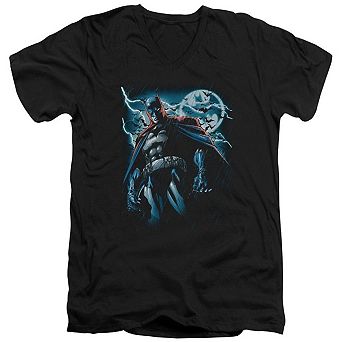 Batman Stormy Knight Short Sleeve Adult V Neck T-shirt