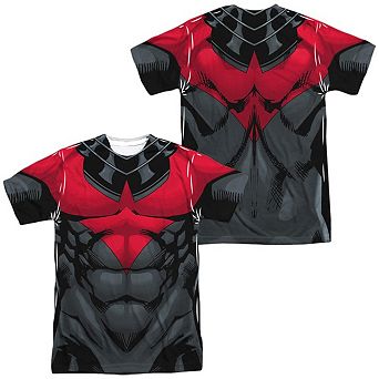 Batman Nightwing Red Uniform Short Sleeve Adult Poly Crew T-shirt