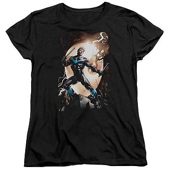 Batman Nightwing Against Owls Short Sleeve Women´s T-Shirt