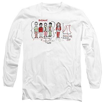 Big Bang Theory Bazinga Equation Long Sleeve Adult T-shirt