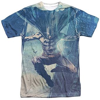 Batman Skyscrapers Short Sleeve Adult Poly Crew T-shirt