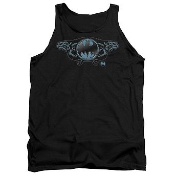 Batman Two Gargoyles Logo Adult Tank Top