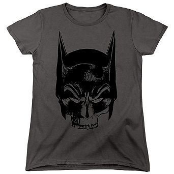 Batman Skull On Gray Short Sleeve Women´s T-Shirt