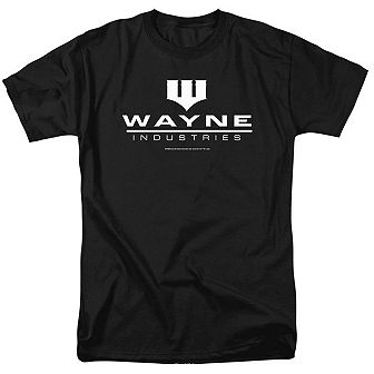 Batman Wayne Logo On Black Short Sleeve Adult T-shirt
