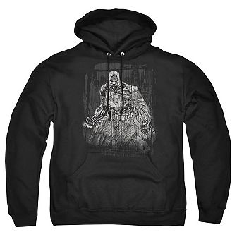 Batman Pencilled Rain Adult Pull Over Hoodie