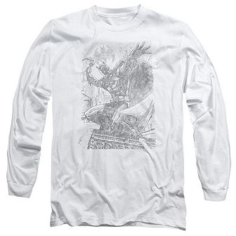 Batman Pencil Batarang Throw Long Sleeve Adult T-shirt