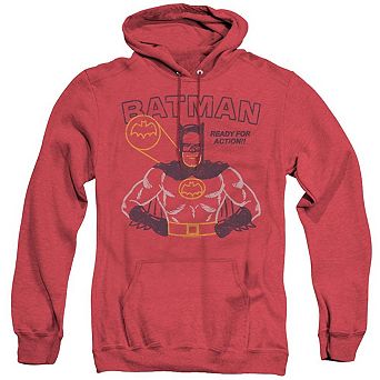 Batman Ready For Action Adult Heather Hoodie