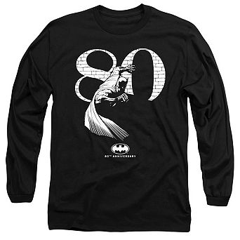 Batman 80 Wall Long Sleeve Adult T-shirt