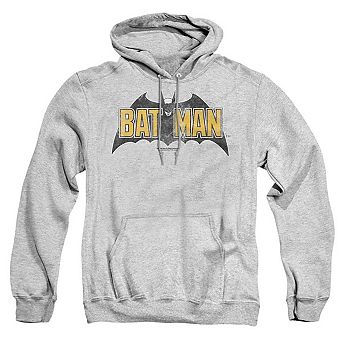 Batman Vintage Bat Logo On Gray Adult Pull Over Hoodie