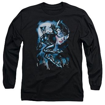 Batman Moonlight Cat Long Sleeve Adult T-shirt