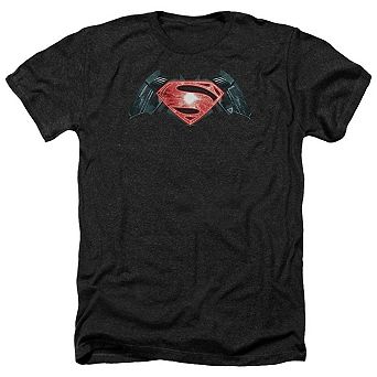 Batman V Superman Industrial Logo Adult Heather T-shirt