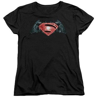 Batman V Superman Industrial Logo Short Sleeve Womens T-shirt
