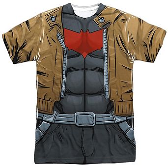 Batman Red Hood Uniform Short Sleeve Adult Poly Crew T-shirt