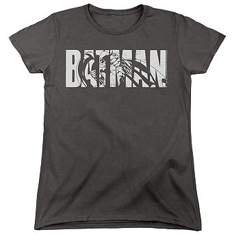 Batman Text On Gray Short Sleeve Women´s T-Shirt
