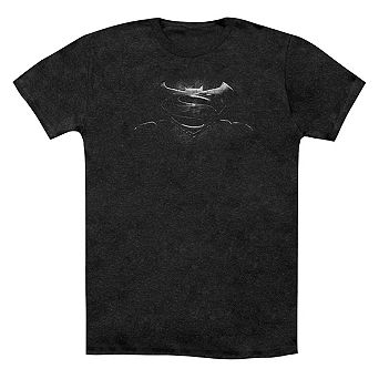 Batman V Superman Bw Logo Adult Heather T-shirt
