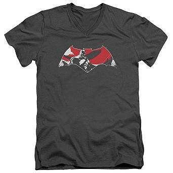 Batman V Superman Armor Splatter Logo Short Sleeve T-shirt