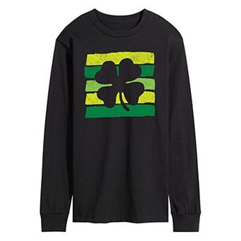 Men's Negative Space Shamrock Long Sleeve Graphic Tee