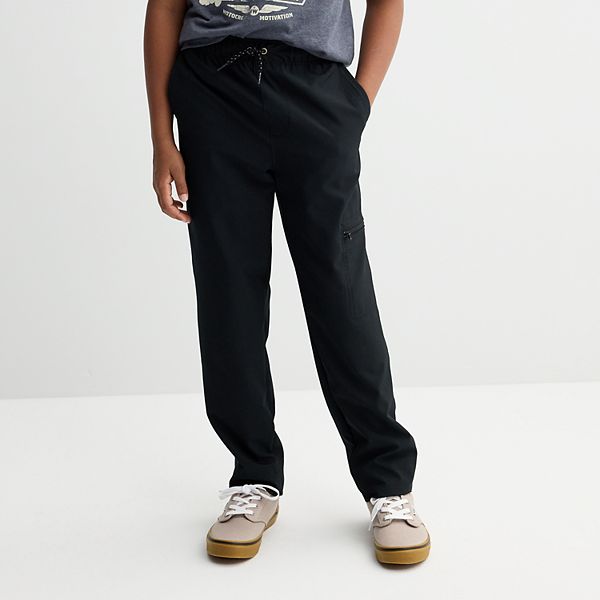 Boys 8-20 Sonoma Goods For Life® Pull-On Performance Pants in Regular & Husky - Black (SMALL)