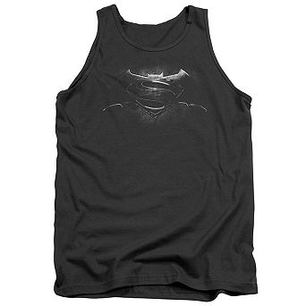 Batman V Superman Bw Logo Adult Tank Top