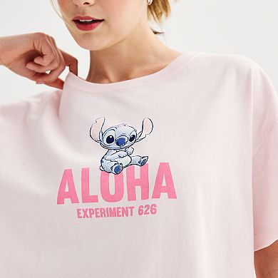 Disney's Lilo & Stitch Juniors' Aloha Experiment 626 Oversized Short Sleeve Graphic Tee