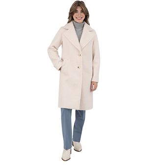 Women's Nine West Notch Collar Faux Wool Coat