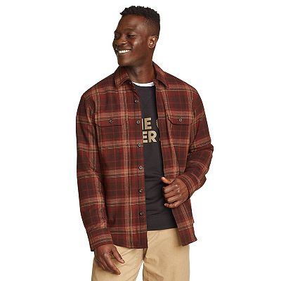 Men's Eddie Bauer Fleece Lined Flannel Shirt Jacket - Main Image