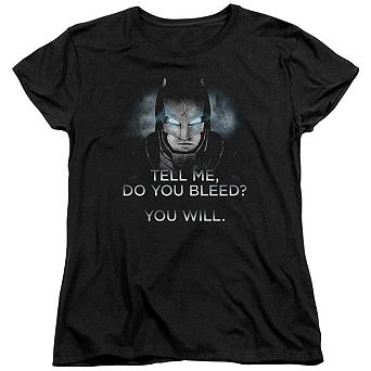 Batman V Superman Do You Bleed Short Sleeve Womens T-shirt