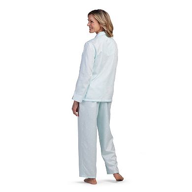 Women's Miss Elaine Essentials Brushed Back Satin Pajama Top & Pajama Bottoms Set