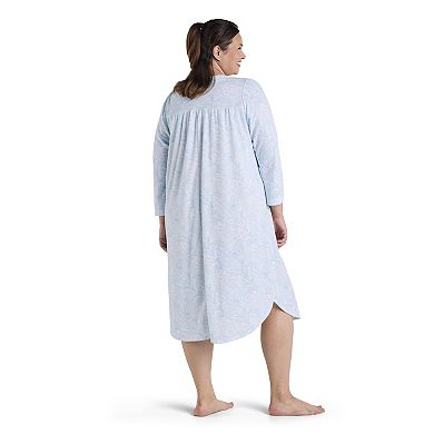 Plus Size Miss Elaine Essentials Honeycomb Long Gown