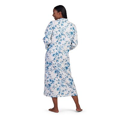 Women's Miss Elaine Essentials Zip Front Long Sleeve Long Robe