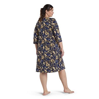 Plus Size Miss Elaine Essentials Micro Velvet Long Gown