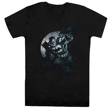 Batman Spotlight Short Sleeve Adult V Neck T-shirt