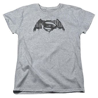 Batman V Superman Cityscape Logo Short Sleeve Womens T-shirt