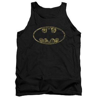 Batman Tattered Logo Adult Tank Top